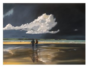 Stormy Tramore. (Print)